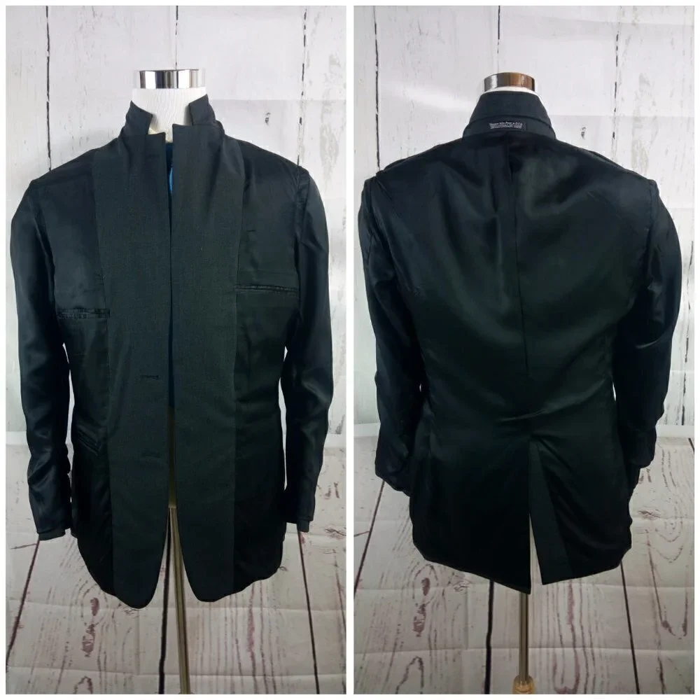 Custom Made 38L 2 Button Charcoal Gray Suit Blazer Sports Coat